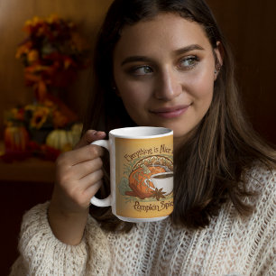 Pumpkin Spice Coffee Mugg Autumn Guld - bakgrund