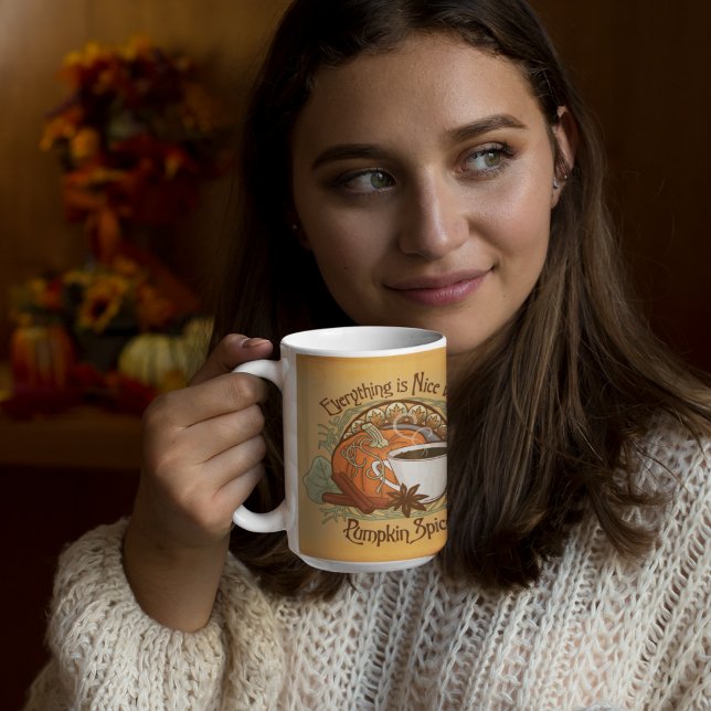 Pumpkin Spice Coffee Mugg Autumn Guld - bakgrund (Pumpkin Spice Coffee Mug Autumn Gold Background - 15 oz mug)
