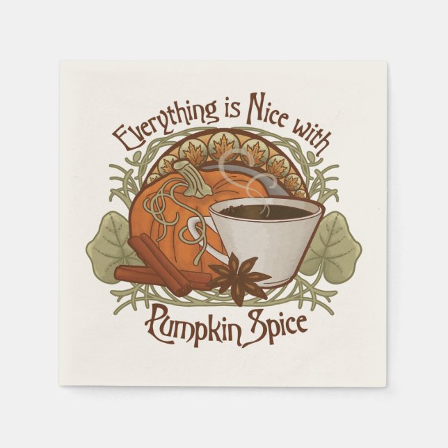 Pumpkin Spice Coffee Party Pappersservett (Framsidan)