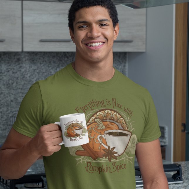 Pumpkin Spice Coffee T Shirt (Pumpkin Spice Coffee T-shirt - Vintage Style Design)