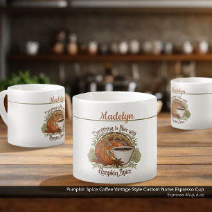 Pumpkin Spice Coffee Vintage Stil eget namn Espressomugg