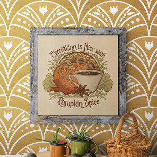 Pumpkin Spice Coffee Vintage-utseende Fototryck