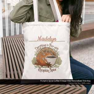 Pumpkin Spice Coffee Vintage Vibe Personlig Tygkasse