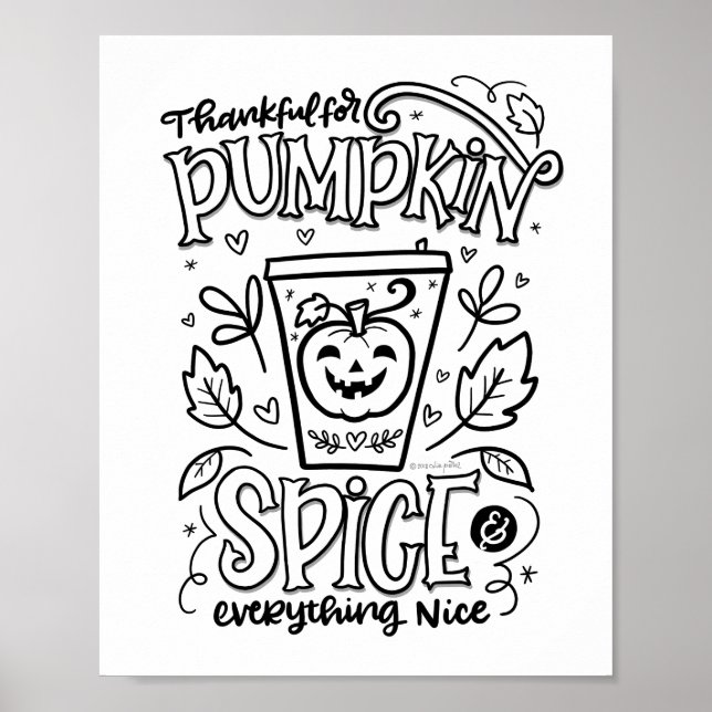 Pumpkin Spice Coloring Page Poster (Framsidan)