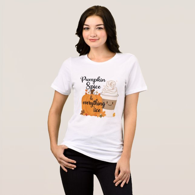 Pumpkin Spice Cute Halloween Womens Tshirts (Framsida Full)