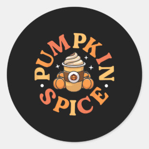 Pumpkin Spice Cute Thanksgiving Fall Höstlapp Runt Klistermärke