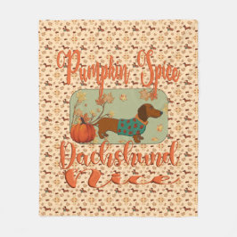 Pumpkin Spice Dachshund Nice Fleecefilt