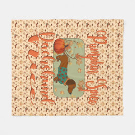 Pumpkin Spice Dachshund Nice Fleecefilt