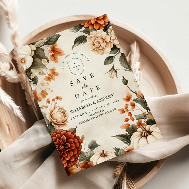 Pumpkin Spice Elegance Bröllop Spara Datumet (Skapare uppladdad)