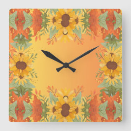 Pumpkin Spice Fall Autumn Harvest Thanksgiving Din Fyrkantig Klocka