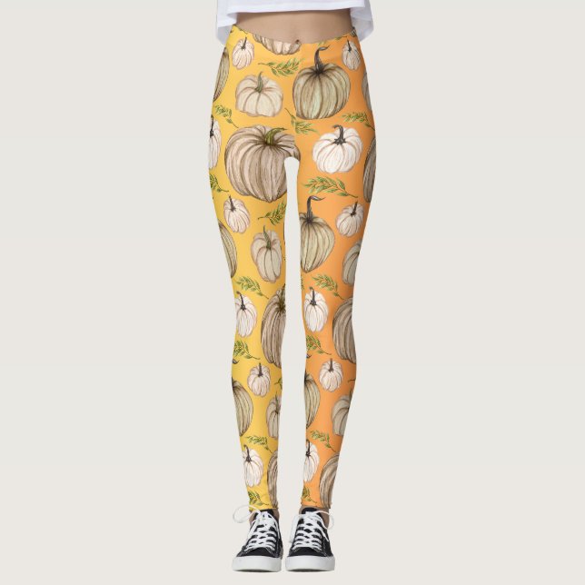 Pumpkin Spice Fall Autumn Harvest Thanksgiving Din Leggings (Framsida)