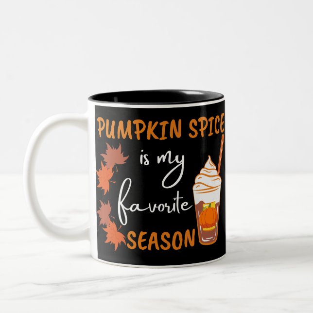 Pumpkin Spice Fall Season - höst Två-Tonad Mugg (Vänster)