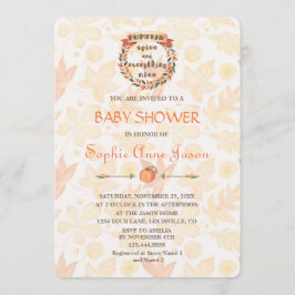 Pumpkin Spice Fall Thanksgiving Baby Shower Inbjudningar
