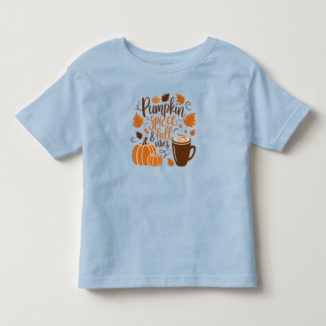 Pumpkin Spice & Fall Vibes T Shirt (Framsida)