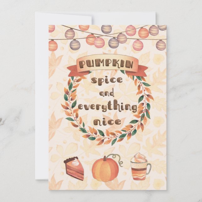 Pumpkin Spice Fall Wandeand Dinner (Thanksgiving) Inbjudningar (Framsida)