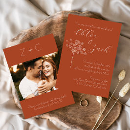 Pumpkin Spice Fall Wedding-inbjudan Inbjudningar