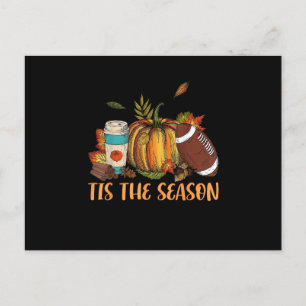 Pumpkin Spice Football Tis Season Fall Thanksg Meddelande Vykort