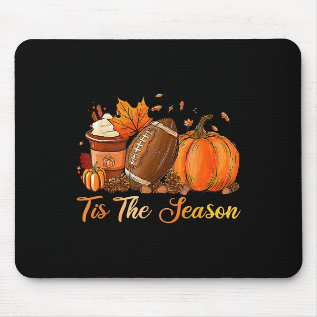 Pumpkin Spice Football Tis Season Fall Thanksg Musmatta (Framsidan)