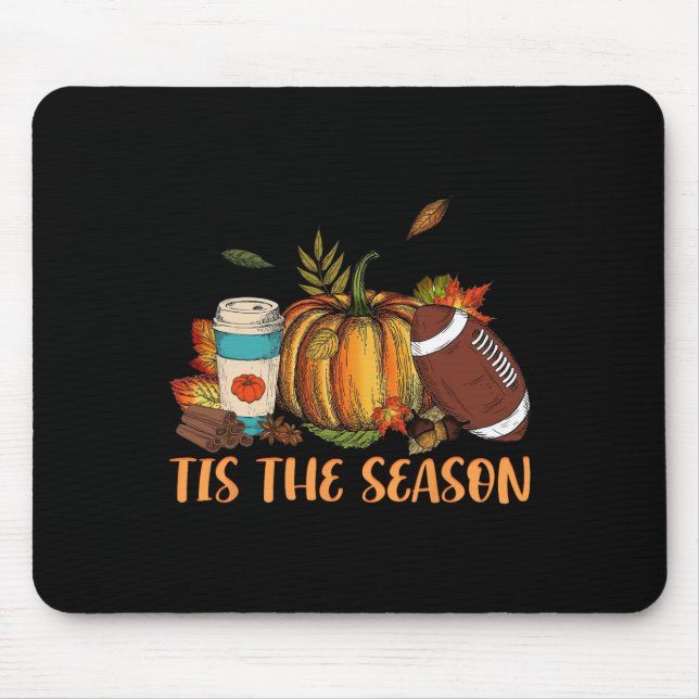 Pumpkin Spice Football Tis Season Fall Thanksg Musmatta (Framsidan)