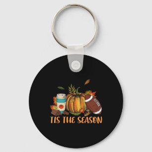 Pumpkin Spice Football Tis Season Fall Thanksg Nyckelring