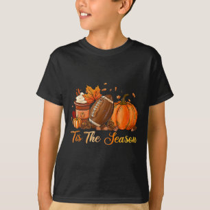 Pumpkin Spice Football Tis Season Fall Thanksg T Shirt