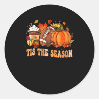 Pumpkin Spice Football Tis Season Runt Klistermärke