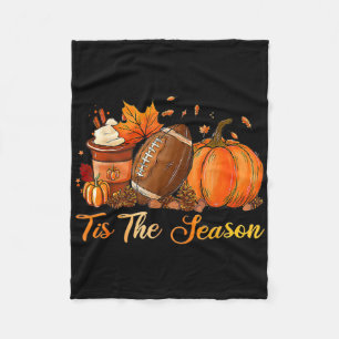 Pumpkin Spice Footll Tis Season Fall Thanksgiv Fleecefilt