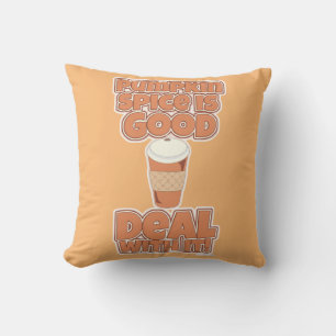 Pumpkin Spice Funny Cute Tecknad Slogan Kudde