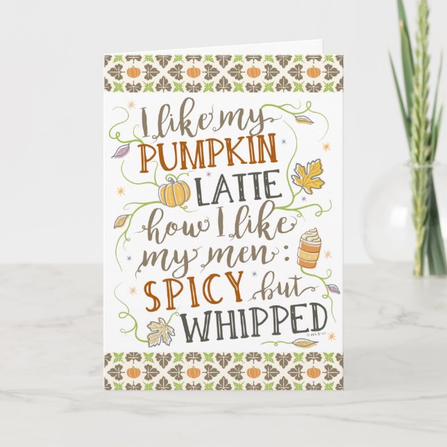 Pumpkin Spice Funny Latte Humor Thanksgiving Fall Kort (Framsida)