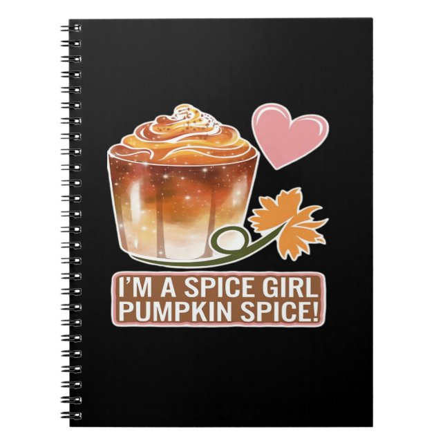 Pumpkin Spice Girl Fall Latte Sticker Anteckningsbok (Framsidan)