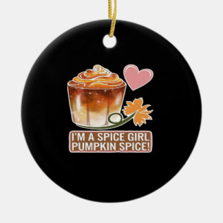 Pumpkin Spice Girl Fall Latte Sticker Julgransprydnad Keramik