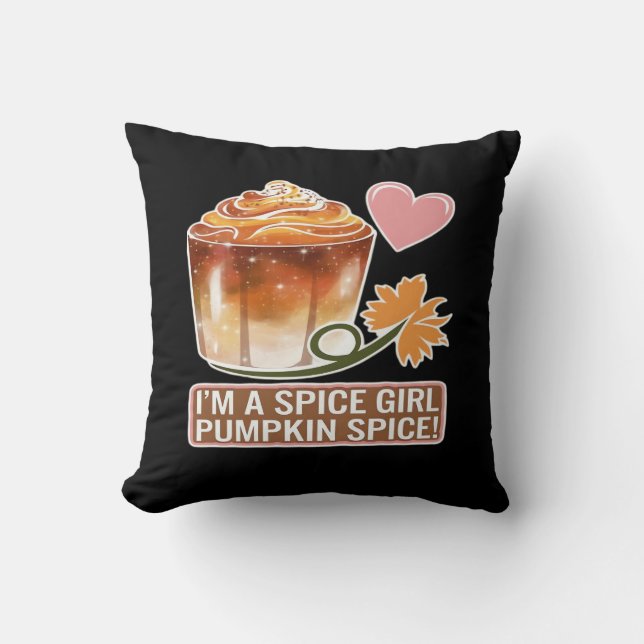 Pumpkin Spice Girl Fall Latte Sticker Kudde (Framsida)