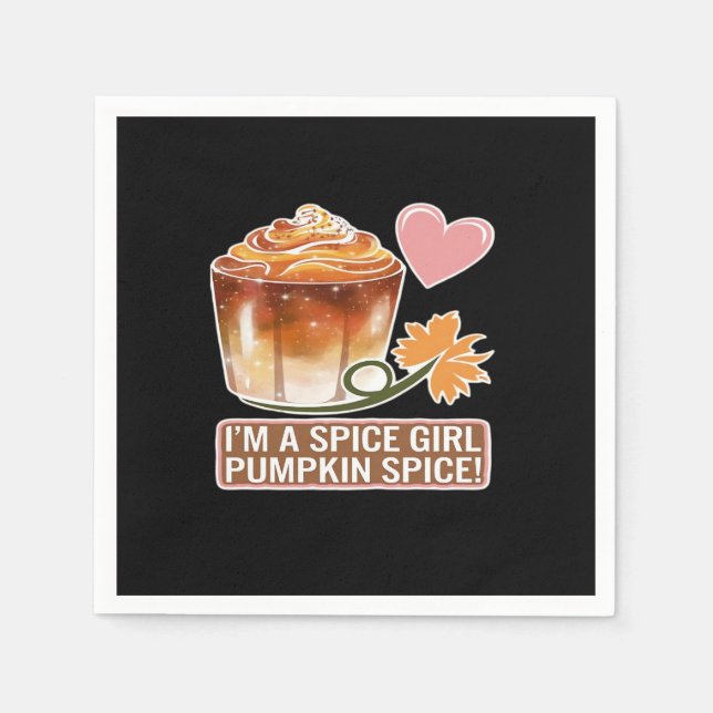 Pumpkin Spice Girl Fall Latte Sticker Pappersservett (Framsidan)