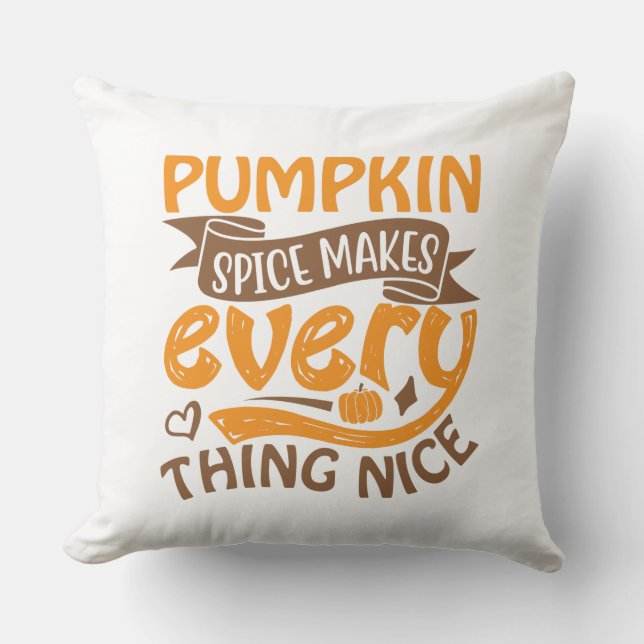 Pumpkin Spice gör allt bra - typografi Kudde (Framsida)