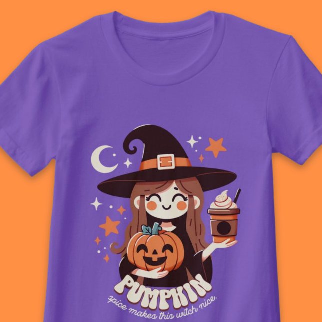 Pumpkin Spice gör det här Witch Cute Halloween T Shirt (Pumpkin Spice Makes this Witch Nice Cute Halloween T-Shirt)