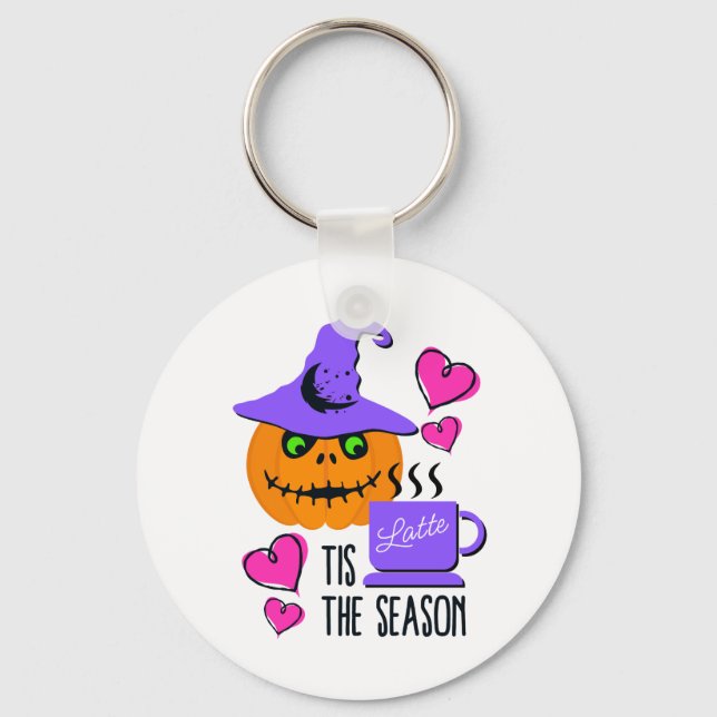 Pumpkin Spice Halloween Keychain - Double-Sided Nyckelring (Framsida)