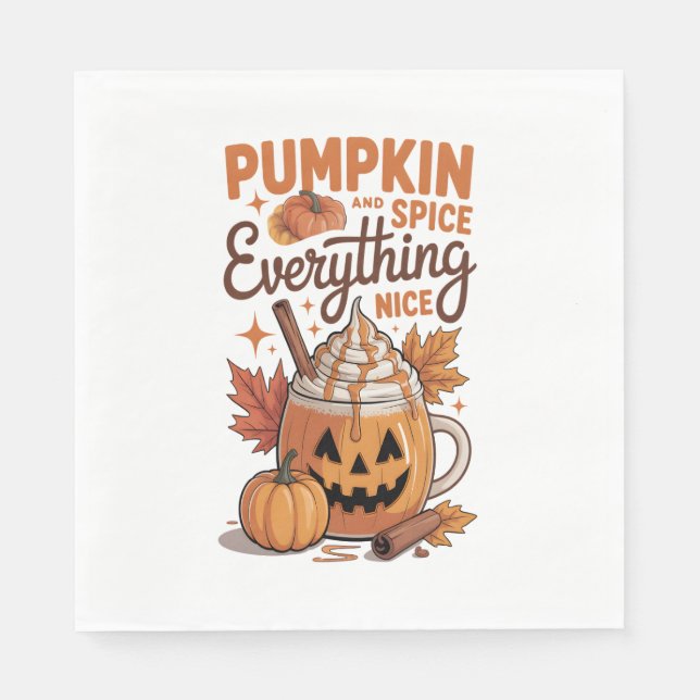 Pumpkin Spice Halloween Pappersservett (Framsidan)
