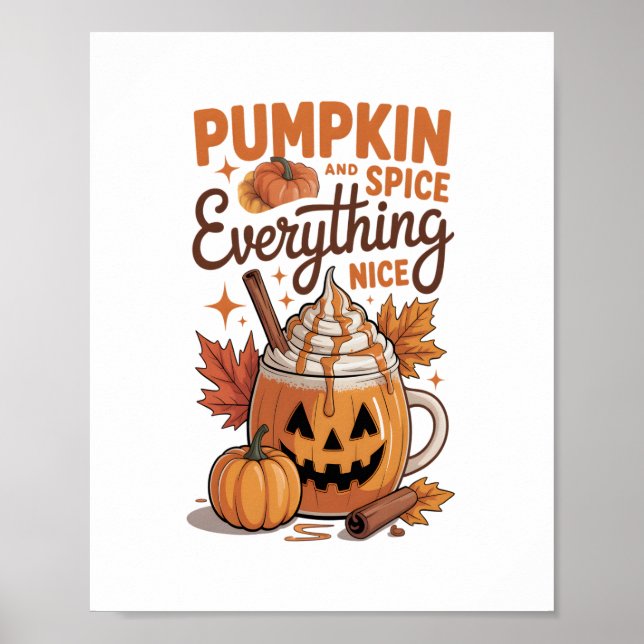 Pumpkin Spice Halloween Poster (Framsidan)