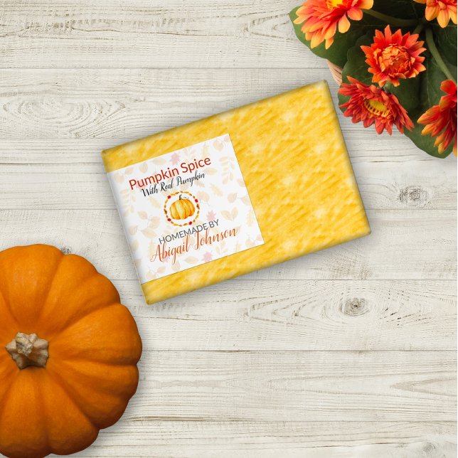 Pumpkin Spice Handmade Homemade Soap | Skruvetiket Mat Etiketter (Skapare uppladdad)
