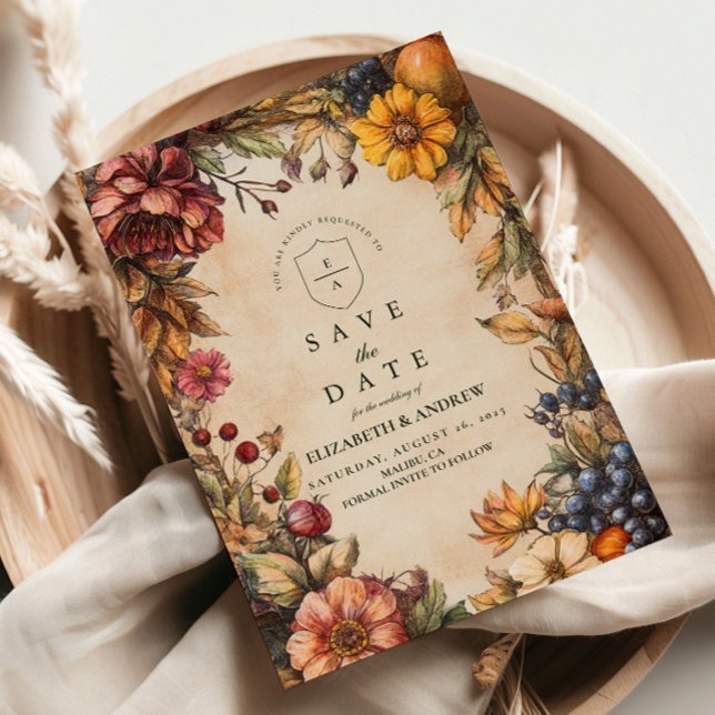 Pumpkin Spice Harvest Bröllop Spara Datumet (Skapare uppladdad)