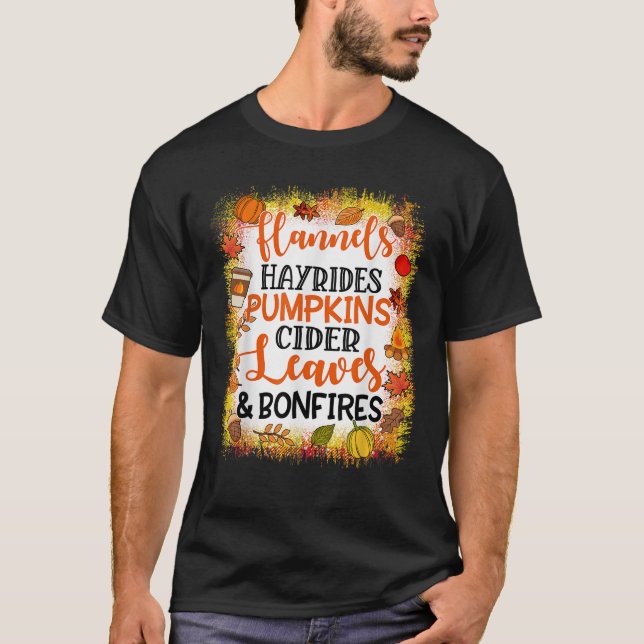 Pumpkin Spice Hayrides Falling Löv Bonfire App T Shirt (Framsida)