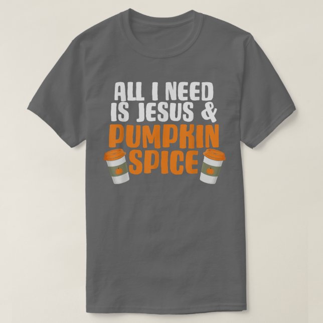 Pumpkin Spice Jesus höstsäsong Religiösa C T Shirt (Design framsida)