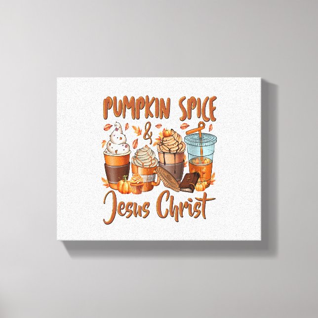 Pumpkin Spice Jesus Kristus Canvastryck (Framsida)