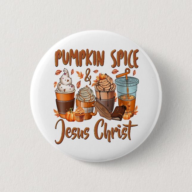 Pumpkin Spice Jesus Kristus Knapp (Framsida)