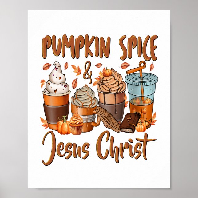 Pumpkin Spice Jesus Kristus Poster (Framsidan)