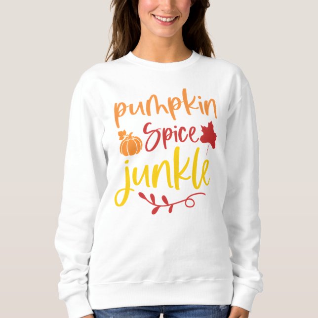 Pumpkin Spice Junkie Fall Design med Pumpkin T Shirt (Framsida)