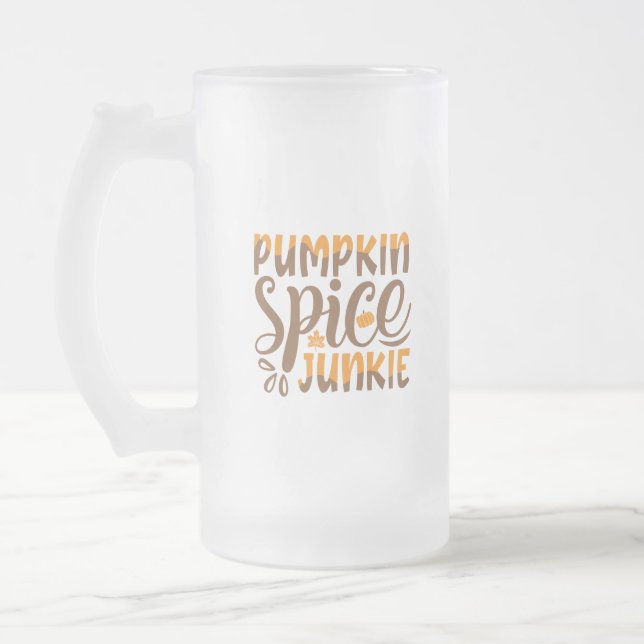 Pumpkin Spice Junkie Frostat Ölglas (Vänster)