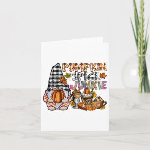 Pumpkin Spice Junkie Gnomes faller hösten Thanksgi Kort