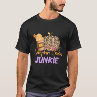 Pumpkin Spice Junkie - Pumpkin Spice Latte Leopard T Shirt