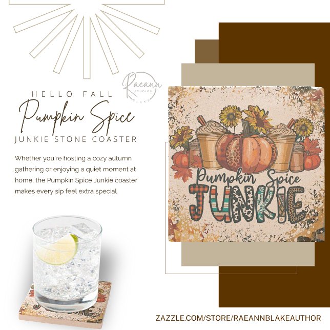 Pumpkin Spice Junkie Stone Underlägg (Skapare uppladdad)